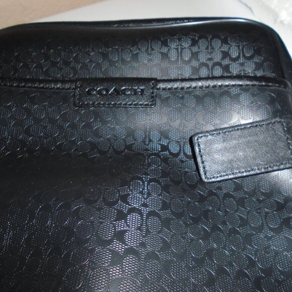 NEW COACH UNISEX SIGNATURE C LOGO BLACK GUNMETAL FLIGHT BAG PURSE TOTE F70848 - Picture 9 of 11